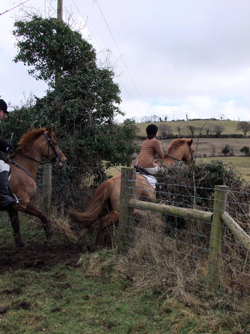 Joanna McEwan, daughter of Hon. Secretary, shows how to jump a drain